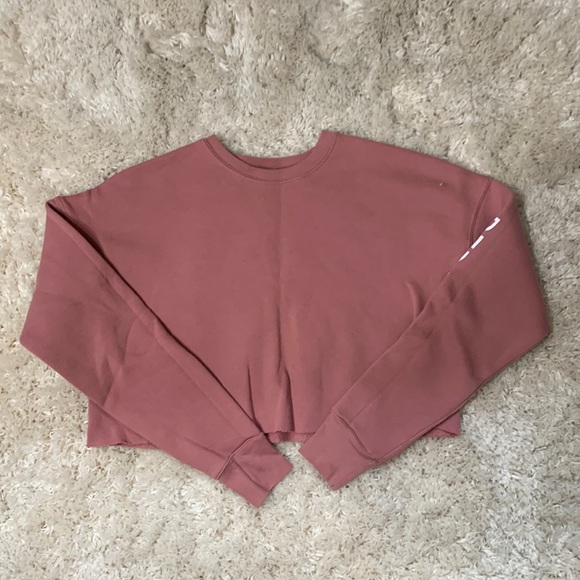 Bella Canvas Crop Top Red Yoga Long-Sleeve Shirt - Picture 1 of 6